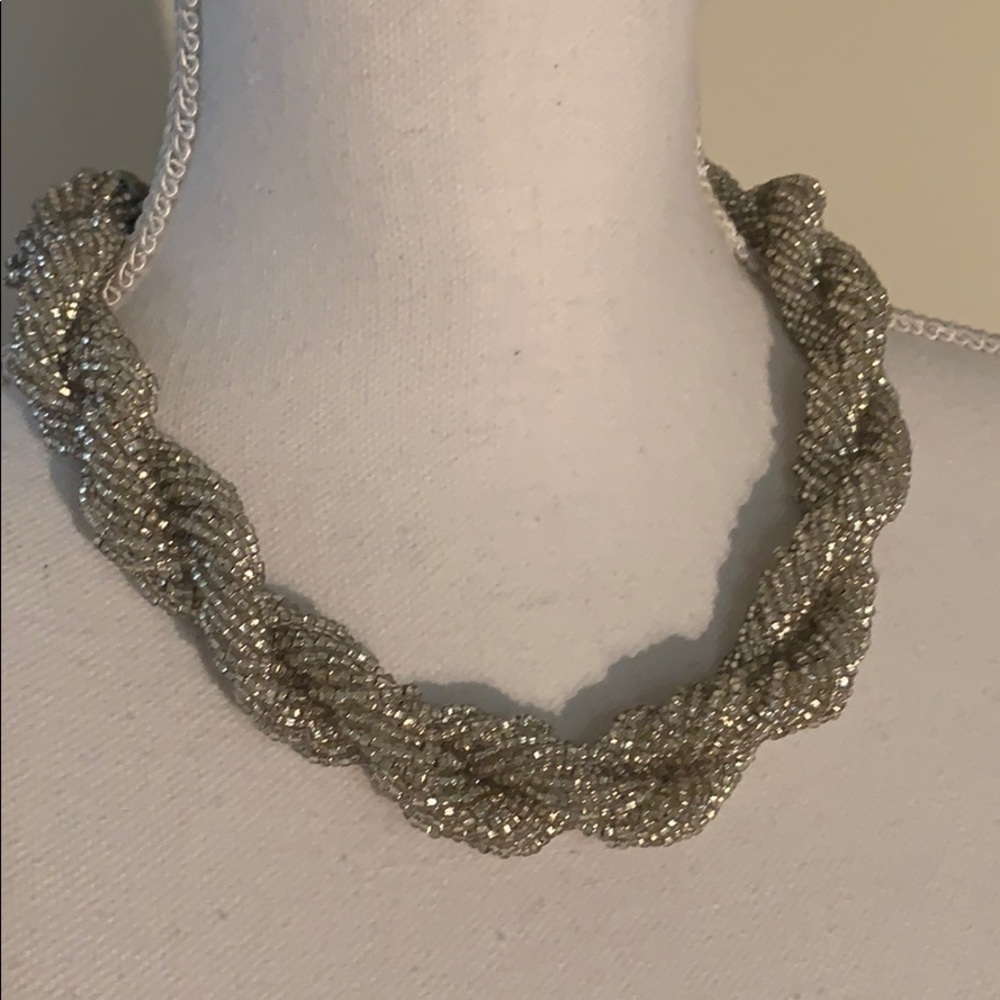 Vintage Silver Glass beaded Necklace!